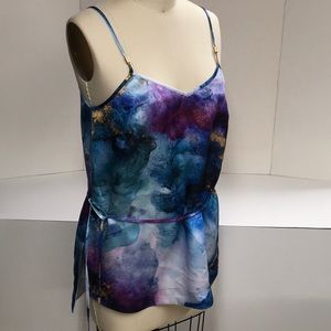 DKNY Silky camisole, watercolor print.